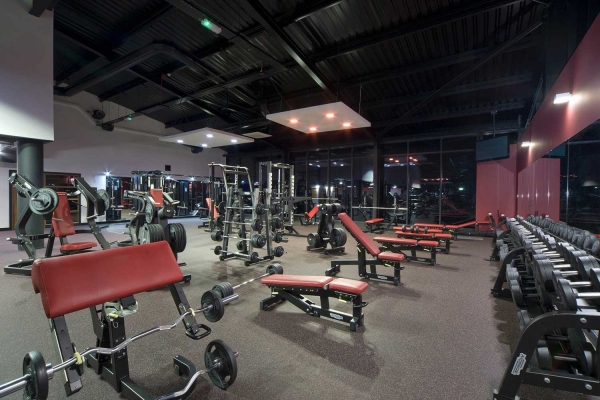Gym with Free Weights & Machines - Click to enlarge Gym with Free Weights & Machines